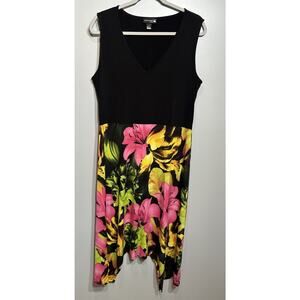 Antthony Designs Hawaiian Dress Sleeveless Asymmetrical Hem Stretch Size Large